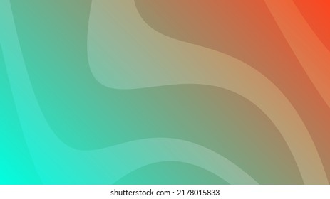 Modernos fondos de degradado naranja y verde con líneas onduladas. Cartel de cabecera. Fondo de presentación abstracta geométrica brillante. Ilustración del vector