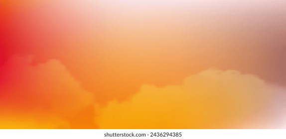 Modern orange and green gradient backgrounds with clouds. Header banner. Bright abstract presentation backdrop. Vector illustration
