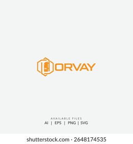 Modern Orange Hexagon Security Logo, Professional Vector Logo for Security Systems, Abstract Digital Safety and Protection Logo