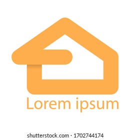 Modernes orangefarbenes Hauslogo, Vektorillustration.