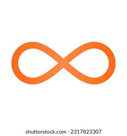 Modern orange infinite icon. Unlimited icon. Vector.