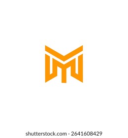 Modern Orange Letter M Monogram Logo
