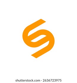 Modern Orange Letter S or Abstract Swirl Logo Design