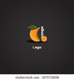 Modern Orange Logo Abstract Design creative by Geometric Cricle ratio on black background. use for Bussiness brand. Vector EPS10.