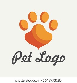 Moderno Laranja Pata Impressão Logotipo Animal Cuidado e Símbolo Veterinário
