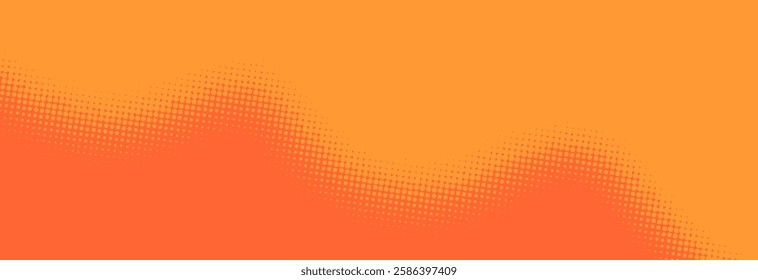 Modern orange pop art background with halftone dots design in comic style, vector illustration EPS10