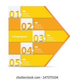 Modern orange progress paper Design template / can be used for infographics / numbered banners / graphic or website layout vector