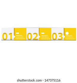 Modern orange progress paper Design template / can be used for infographics / numbered banners / graphic or website layout vector