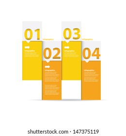 Modern orange progress paper Design template / can be used for infographics / numbered banners / graphic or website layout vector