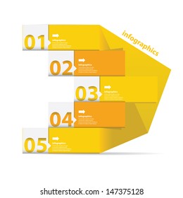 Modern orange progress paper Design template / can be used for infographics / numbered banners / graphic or website layout vector