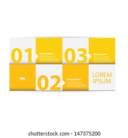 Modern orange progress paper Design template / can be used for infographics / numbered banners / graphic or website layout vector