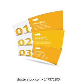 Modern orange progress paper Design template / can be used for infographics / numbered banners / graphic or website layout vector