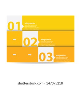 Modern orange progress paper Design template / can be used for infographics / numbered banners / graphic or website layout vector