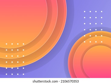 Modern orange purple abstract circle background