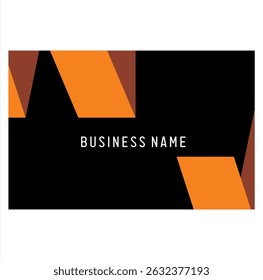 Modern orange ribbon shape vector, business card design.