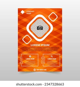 Modern Orange Striped Flyer Template With Abstract Lines, can be used for business designs, presentation designs or any suitable designs.