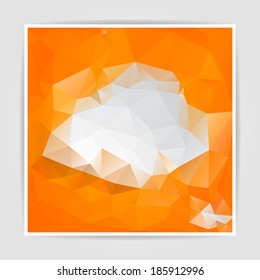 Modern Orange Triangular Polygonal vector background