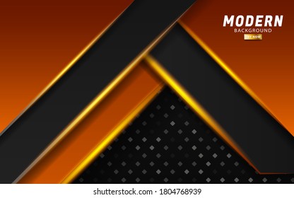 modern orange vector background banner. Abstract realistic layered paper cut decoration texture with dots pattern.3d backdrop.Vector illustration.Cover layout template.Material design concept