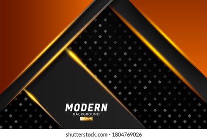 banner moderno de fondo vector naranja. Resumen textura realista de la decoración de corte de papel en capas con patrón de puntos.Fondo 3d.Ilustración vectorial.Plantilla de diseño de portada.Concepto de diseño de material