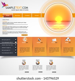 Modern orange  web page template 