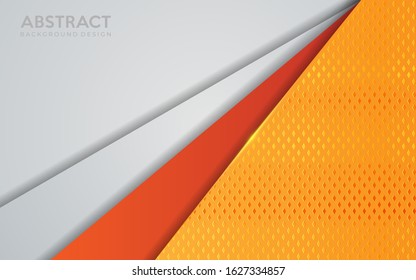 Modern orange and white background. Abstract textured overlap layer effect background design
