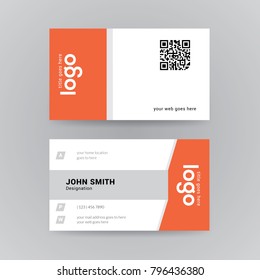 modern orange and white business card template