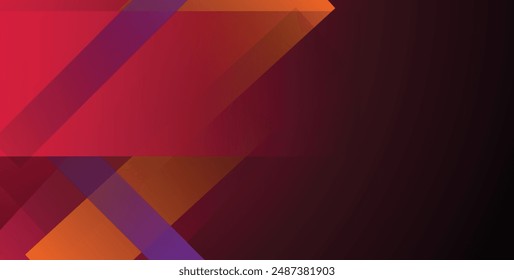 Moderner orange gelber abstrakter Hintergrund Banner. Illustration Vektorgrafik Technologie Hintergrund. Abstrakter Farbverlauf dunkelrot Banner Hintergrund. Geometrische Formen Bildschirmhintergrund für Poster, Zertifikat