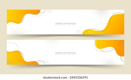 Modern orange and yellow background, gradient abstract, wave ,memphis background. Set collection, business advertising