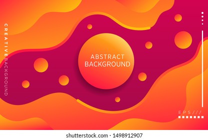 modern orange and yellow gradient abstract wavy background with circle,can be used in cover design, poster, flyer, book design, website backgrounds or advertising. vector illustration.