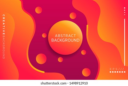 modern orange and yellow gradient abstract wavy background with circle,can be used in cover design, poster, flyer, book design, website backgrounds or advertising. vector illustration.