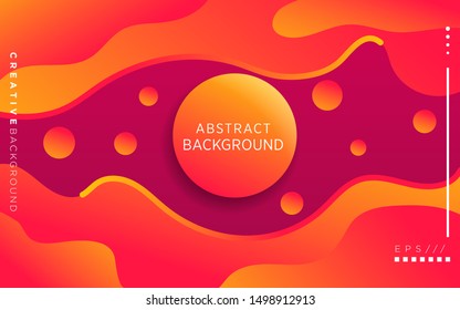 modern orange and yellow gradient abstract wavy background with circle,can be used in cover design, poster, flyer, book design, website backgrounds or advertising. vector illustration.