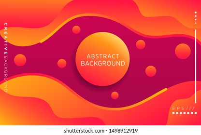 modern orange and yellow gradient abstract wavy background with circle,can be used in cover design, poster, flyer, book design, website backgrounds or advertising. vector illustration.