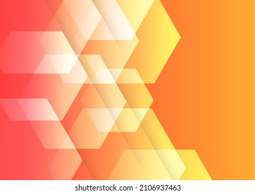 Fondo de diseño hexagonal amarillo anaranjado moderno. Plantilla de fondo de patrón de banner de diseño gráfico abstracto vectorial.