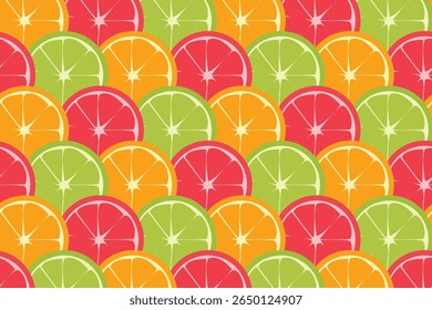Modern Oranges Overlapping Colorful Seamless Pattern For Wallpaper, packaging, fabic, kitchen 