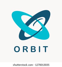 Modern Orbit Tech Logo Template Design. Creative Vector Emblem, for Icon or Design Concept. - Vector
