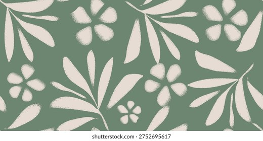 Modern organic leaf patterns with a minimalist and ornate touch. Seamless design combines natural elements with a graphic flair. Vector illustration