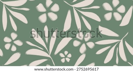 Modern organic leaf patterns with a minimalist and ornate touch. Seamless design combines natural elements with a graphic flair. Vector illustration
