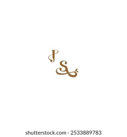 modern organic logo monogram wedding concept letter initial leaf line JS