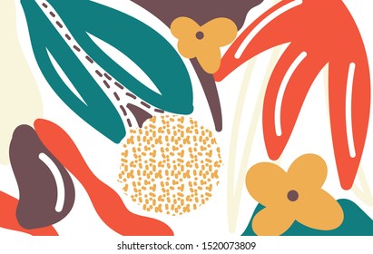 Modern organic shapes floral vector background. Abstract illustration wallpaper for template website,banner social media advertising. simple art style. sweet flower concept. summer blossom