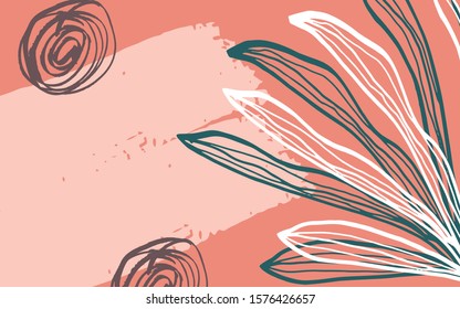Modern organic shapes vector background. Abstract geometric illustration wallpaper for template website, banner social media advertising, Peach green color