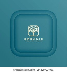 modern organic tree logo icon template vector 