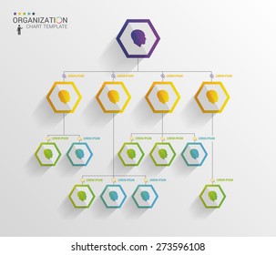 Modern Organization Chart Template. Vector