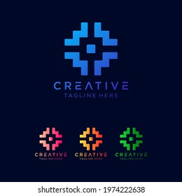 Modern organization logo set graphic design vector logo brand.