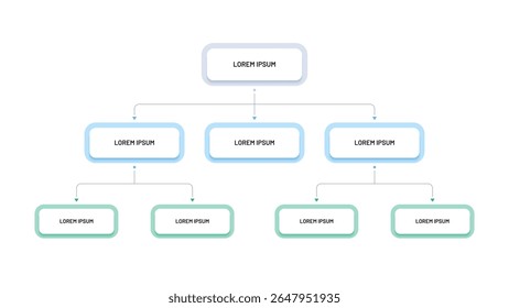 Modern organizational structure for the company. Infographics for presentation, website to reflect the company structure