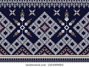Modern oriental ethnic seamless pattern traditional background Design for carpet, wallpaper, clothing, wrapping, batik, fabric, Vector illustration embroidery style.