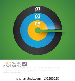Modern origami arrow circle step up options banner. Vector illustration.