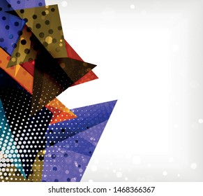 Moderne Origami-Karte. Modernes Origami-Design-Element. Farbgeometrisches Muster. Abstrakter Low-Poly-Hintergrund. Präsentationsvorlage. Abstrakte dekorative geometrische Zusammensetzung.