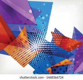 Modern origami card. Modern origami design element. Color geometric pattern. Abstract low-poly background. Presentation template. Abstract decorative geometric composition.