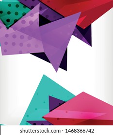 Modern origami card. Modern origami design element. Color geometric pattern. Abstract low-poly background. Presentation template. Abstract decorative geometric composition.