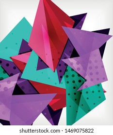 Moderne Origami-Karte. Modernes Origami-Design-Element. Farbgeometrisches Muster. Abstrakter Low-Poly-Hintergrund. Präsentationsvorlage. Abstrakte dekorative geometrische Zusammensetzung.